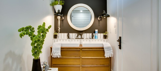 boho chic badkamermeubel hout