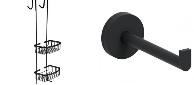mat zwart handdoekhaak en rek