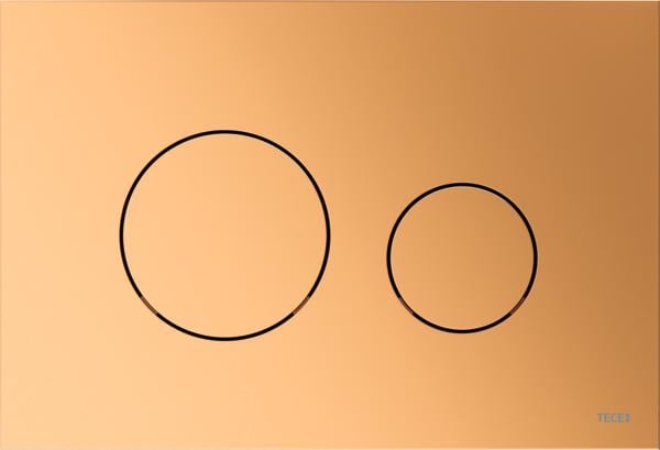TECEloop WC-bedieningsplaat Van Kunststof Voor Duospoeltechniek Messing Metallic