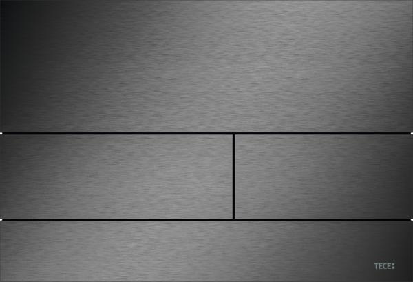 TECEsquare II metaal WC-bedieningsplaat voor duospoeltechniek Geborsteld Zwart Chroom (met anti-vingerprint)