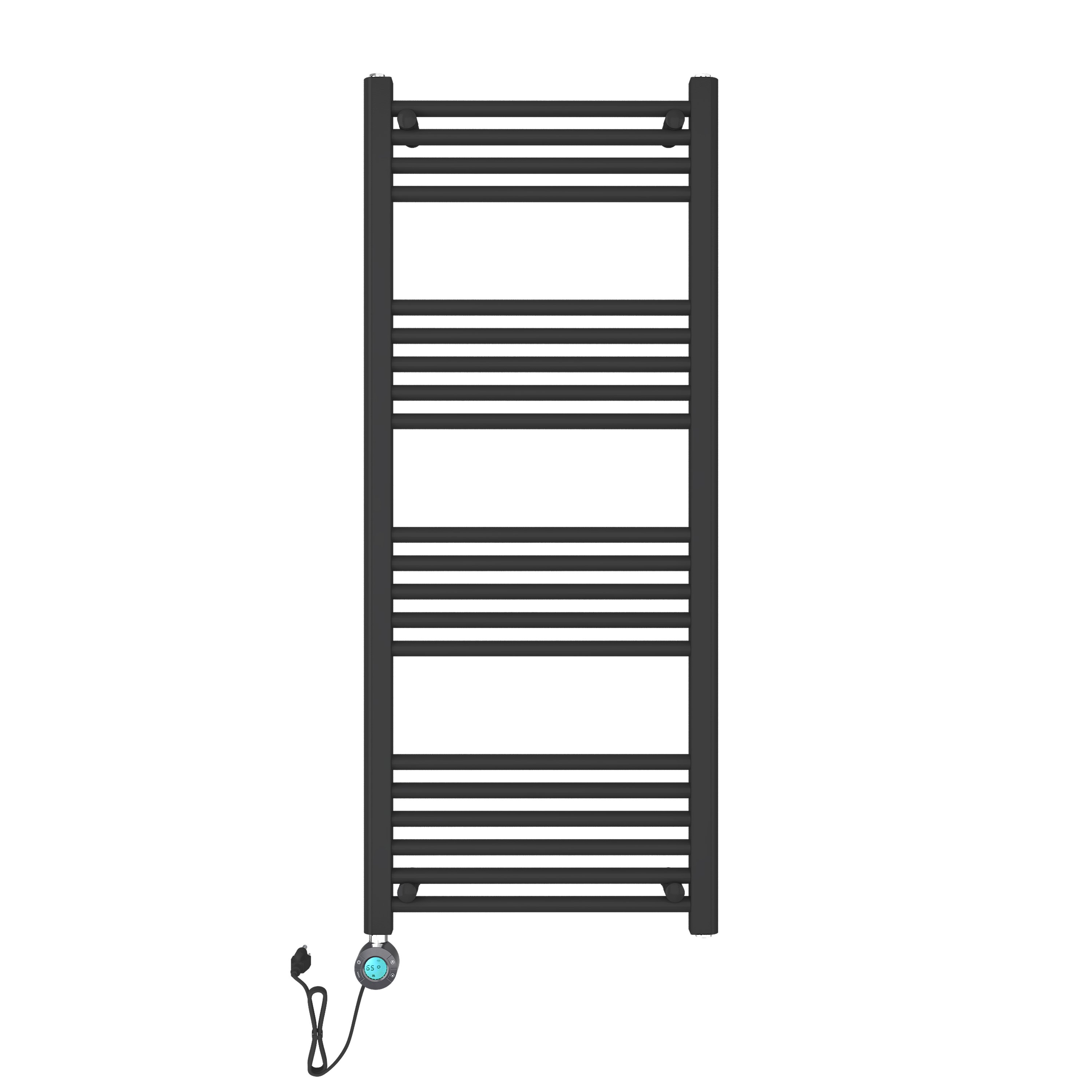 Belrad Handdoek Radiator Electrisch Op 220v Mat Zwart 27 Bar 1800x550 - 900w