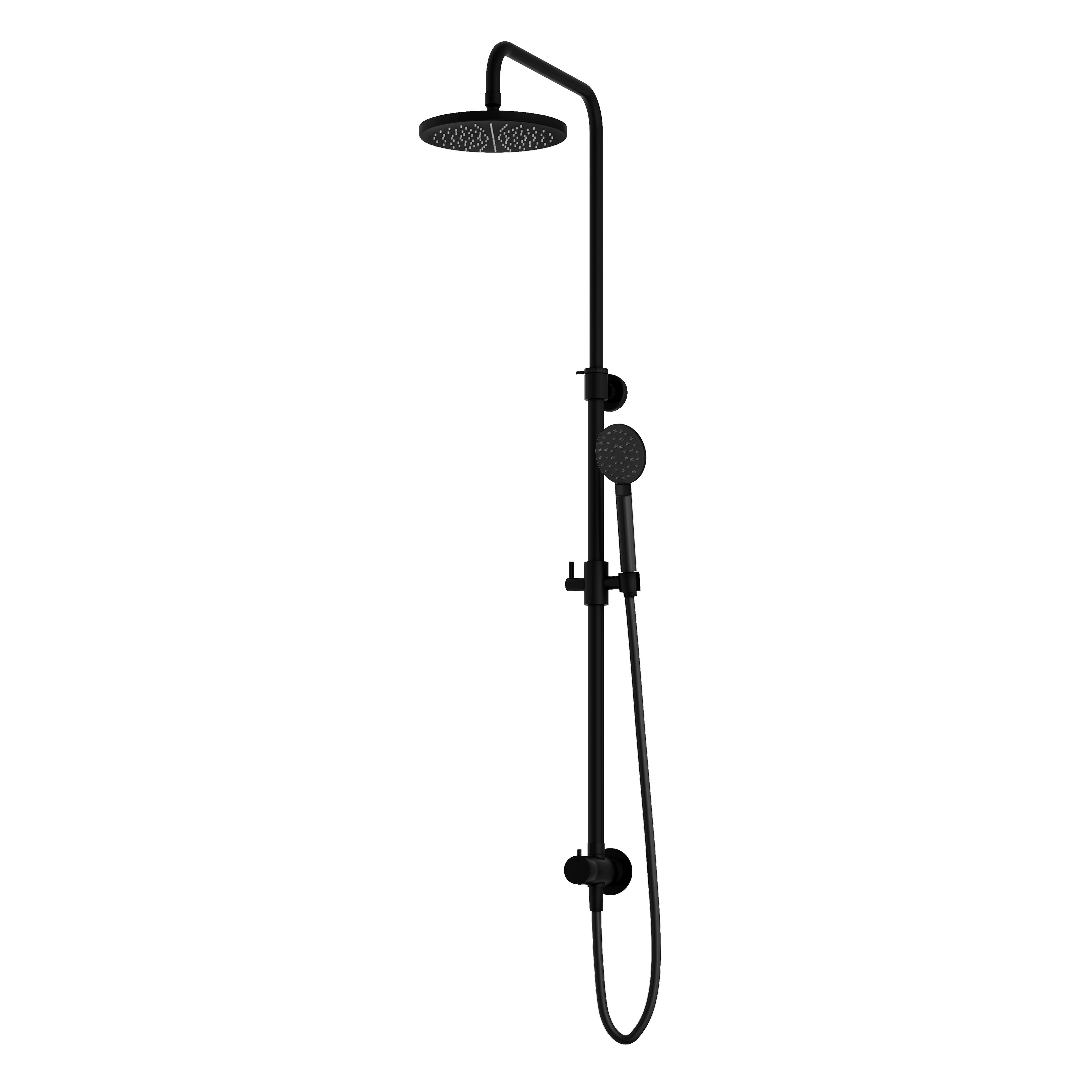 Hotbath Cobber Opbouw Regendoucheset Met Omstel, Hoofddouche 20cm En Ronde Handdouche Mat Zwart