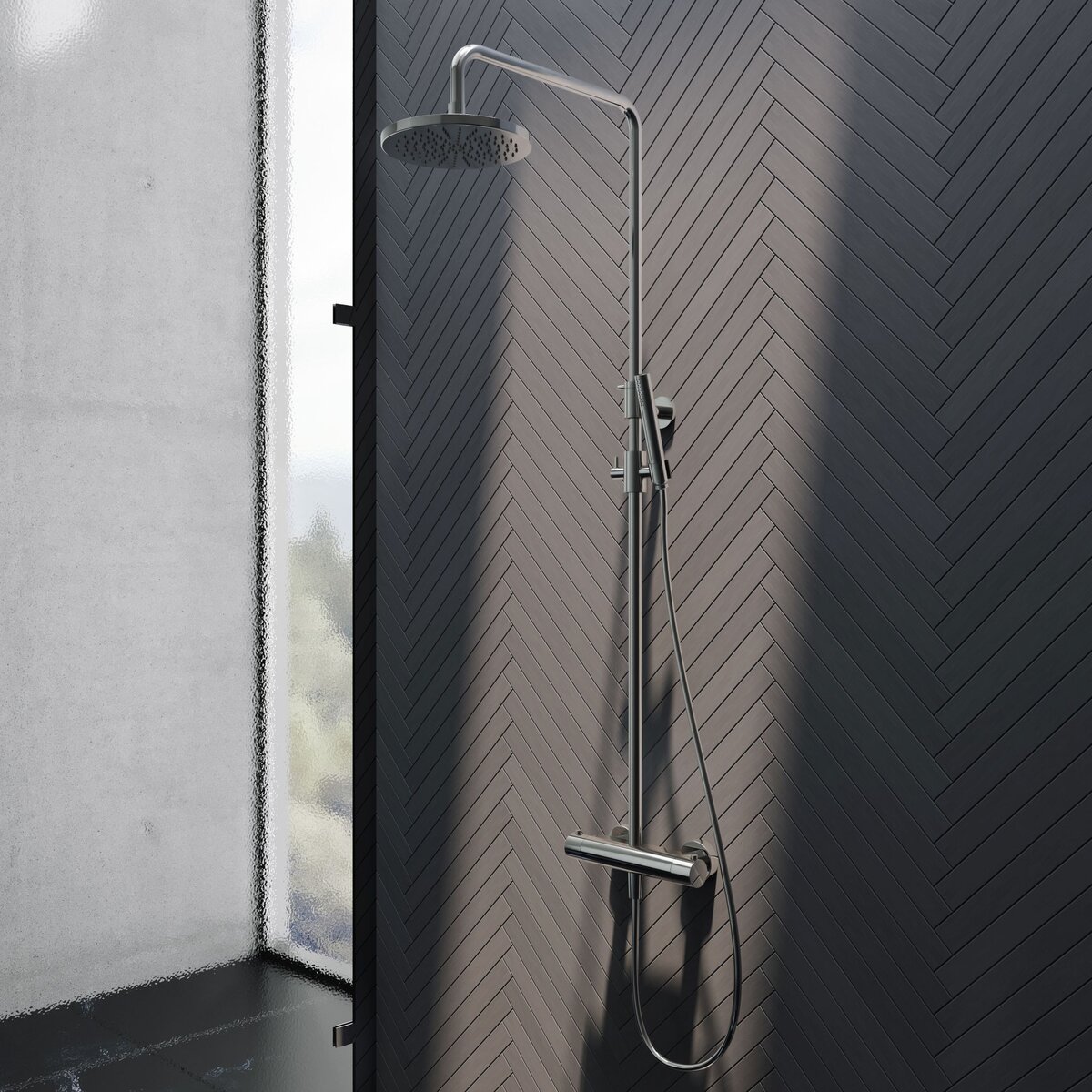 Hotbath Opbouw Regendoucheset Buddy - Laddy Met Hoofddouche 20cm En Staafhanddouche Chroom