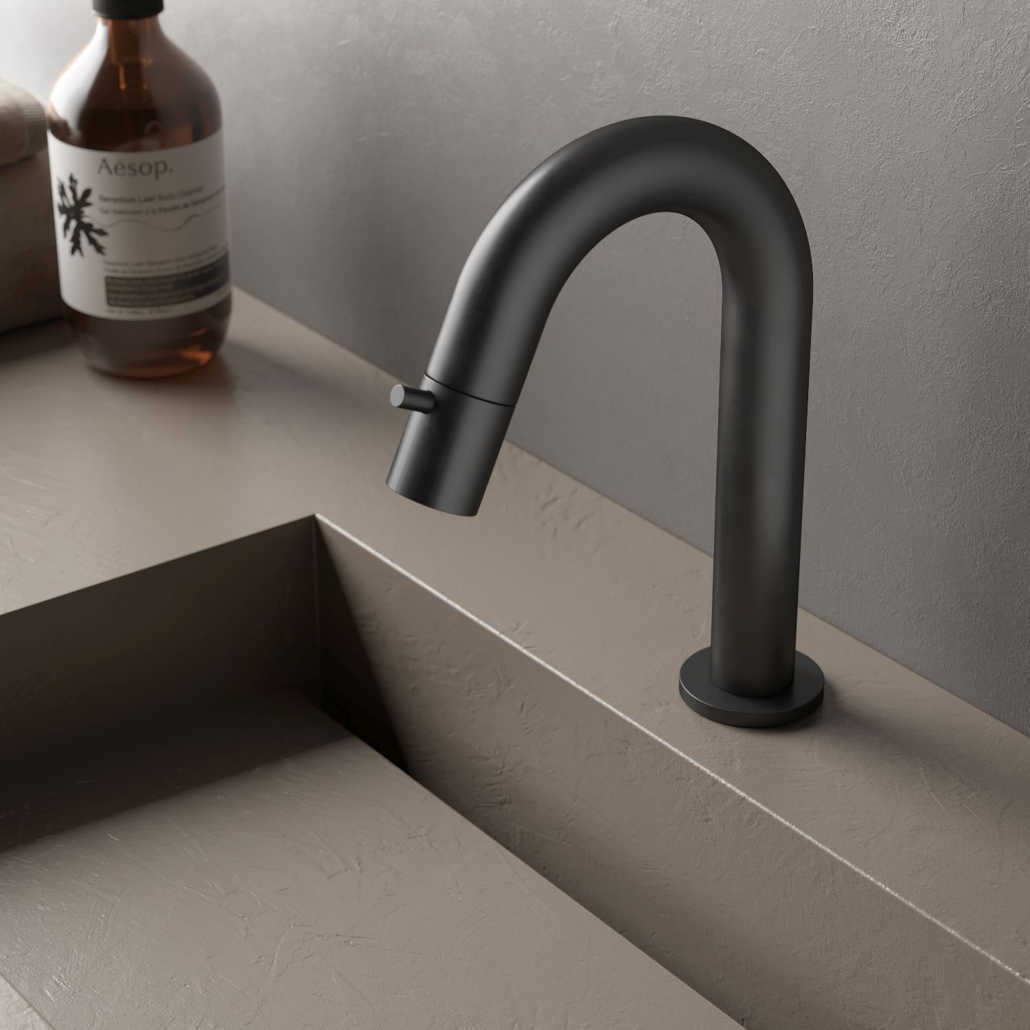 Hotbath Dude Opbouw Fonteinkraan U-uitloop Mat Zwart