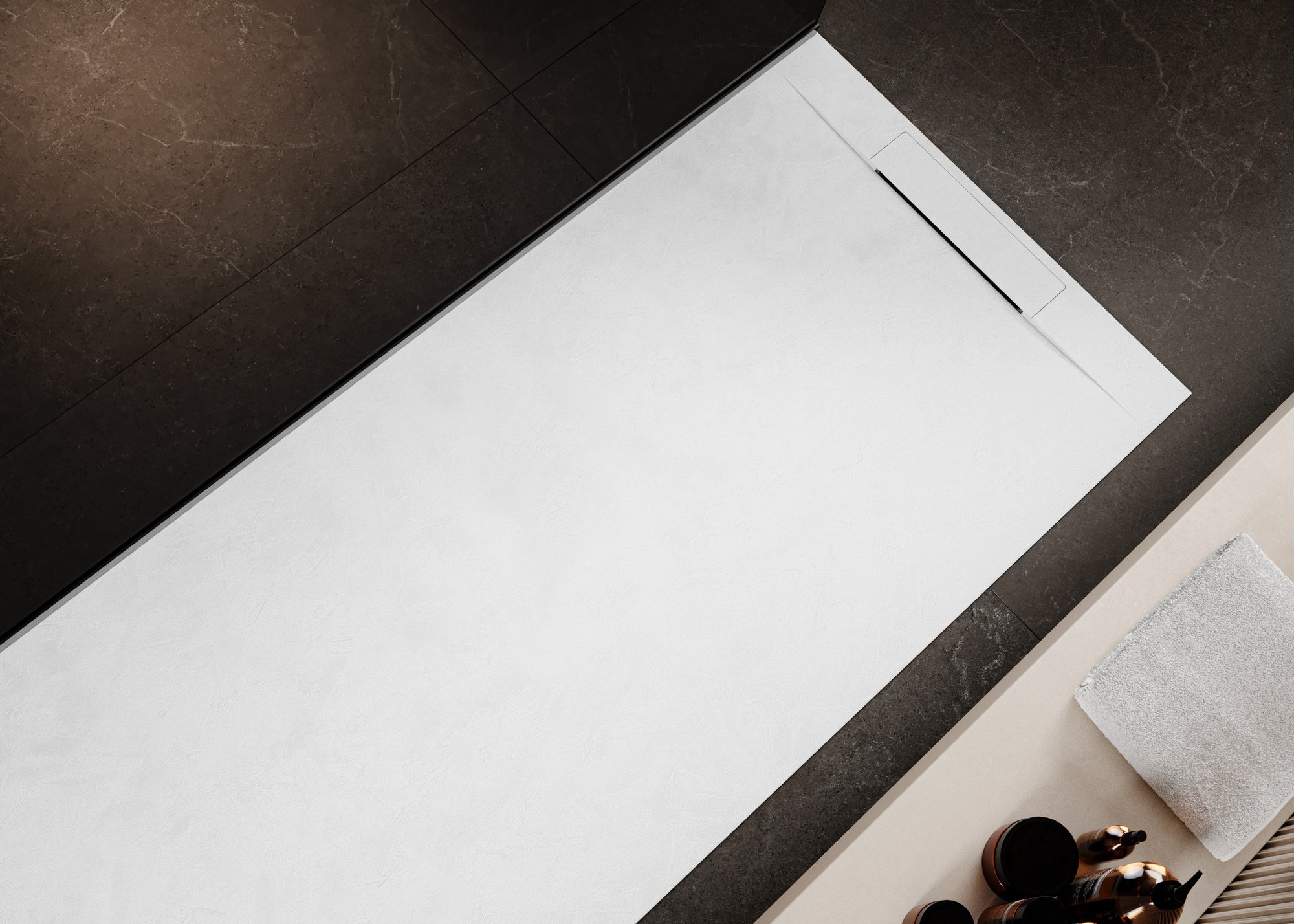 Creavit Aloni Plato Douchebak Composietsteen Wit 140 cm