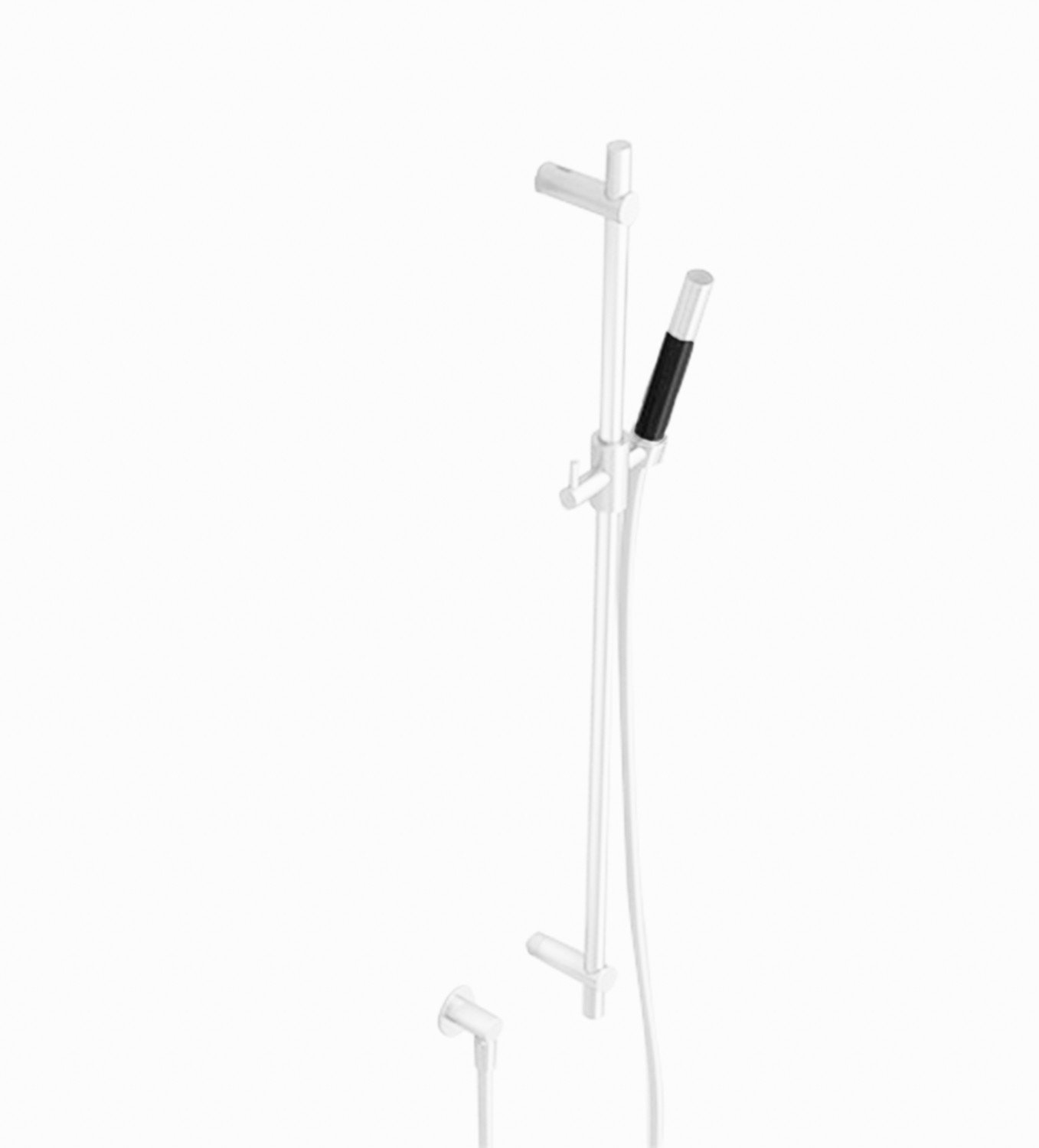 Hotbath Glijstang 90cm Met Wandaansluitbocht, Doucheslang 150cm En Staafhanddouche Mat Wit