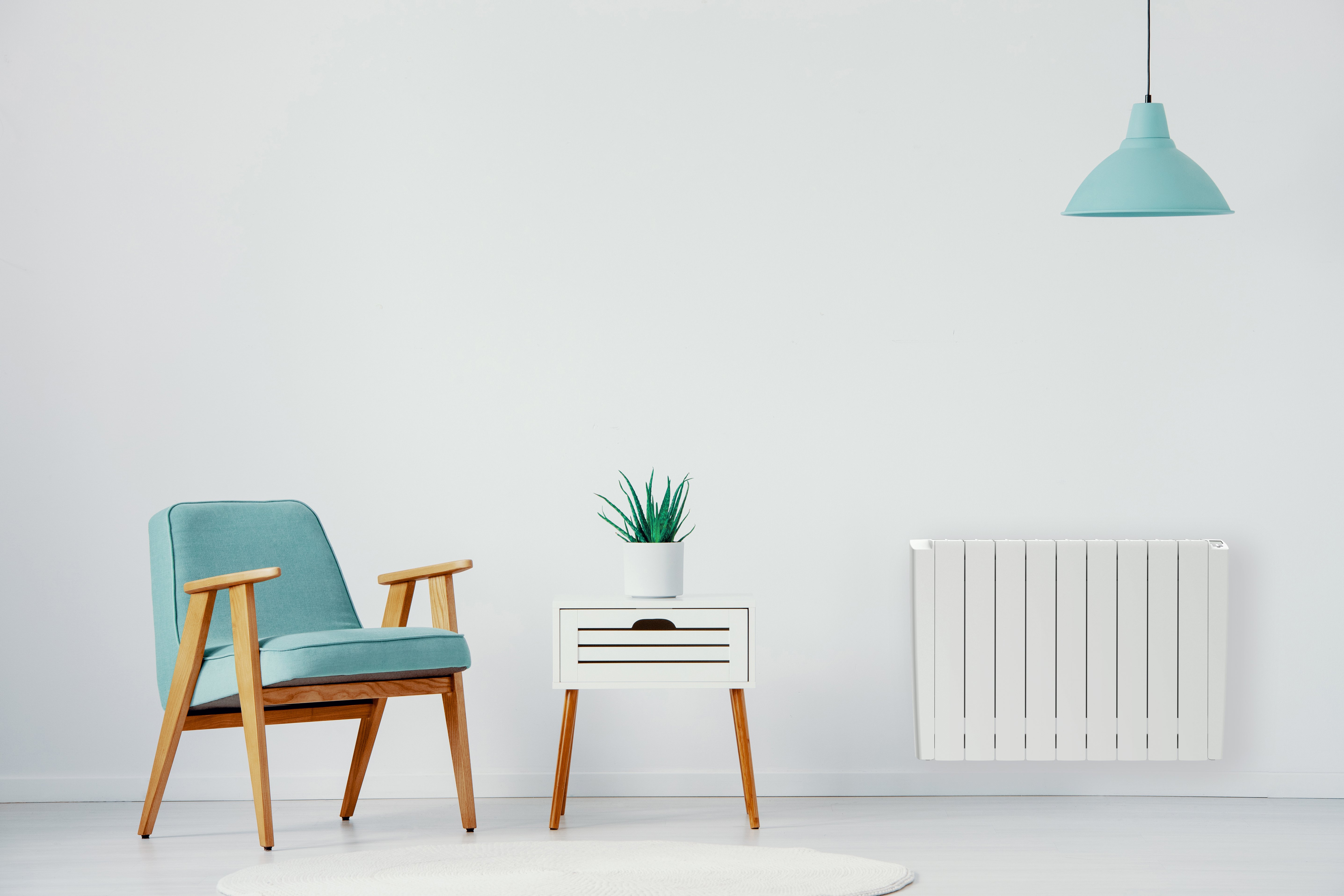 Belrad Elektrische Radiator Aluminium / Wandmodel Met Stekker en Afstandsbediening Wit 2000W - Afmetingen: 108 x 58 cm