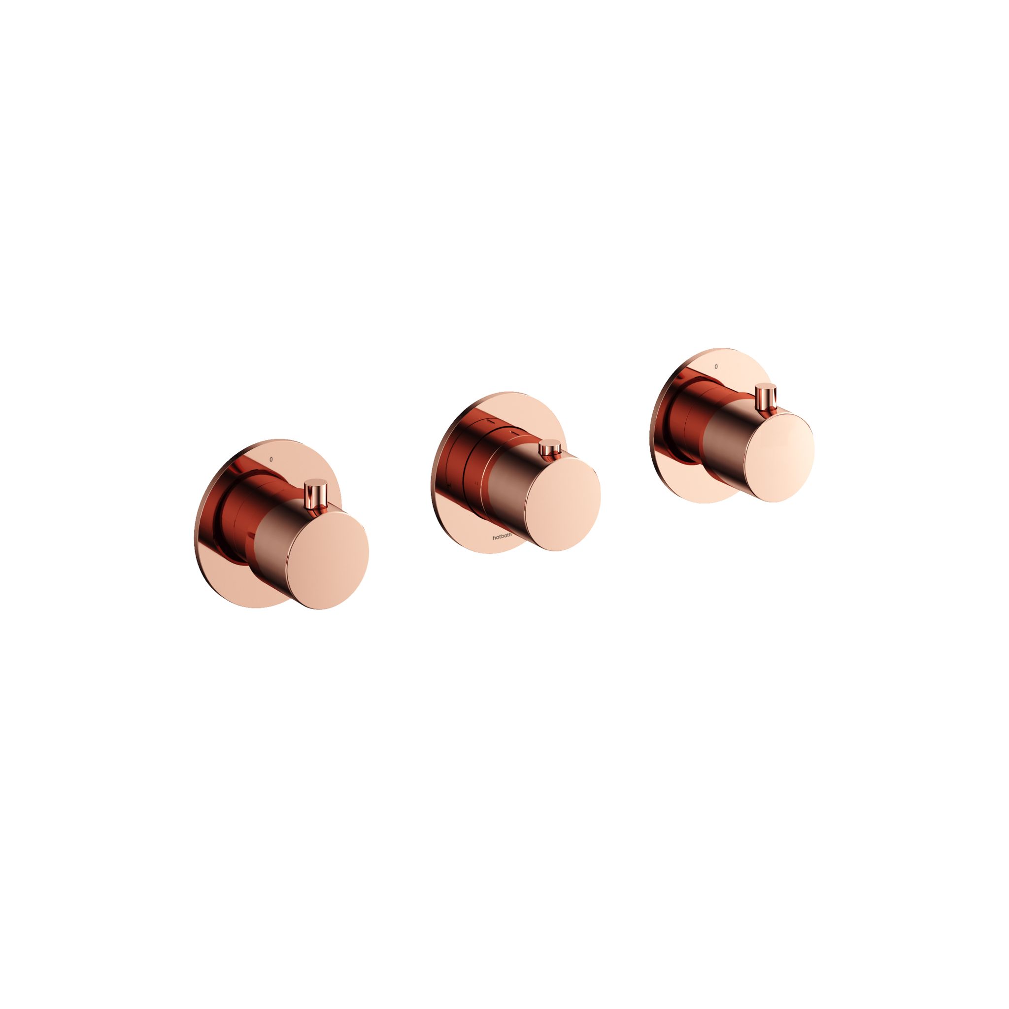 Hotbath Cobber Afbouwdeel - Inbouw Douchethermostaat Met 2 Stopkranen Roze Goud
