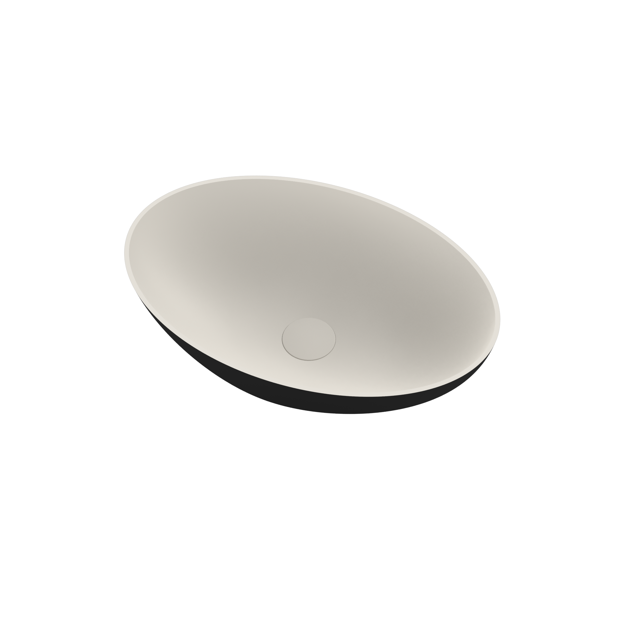 Ideavit Opbouwwastafel Solidthin 50x33x14.5 cm Solid Surface Mat Wit / Mat Zwart