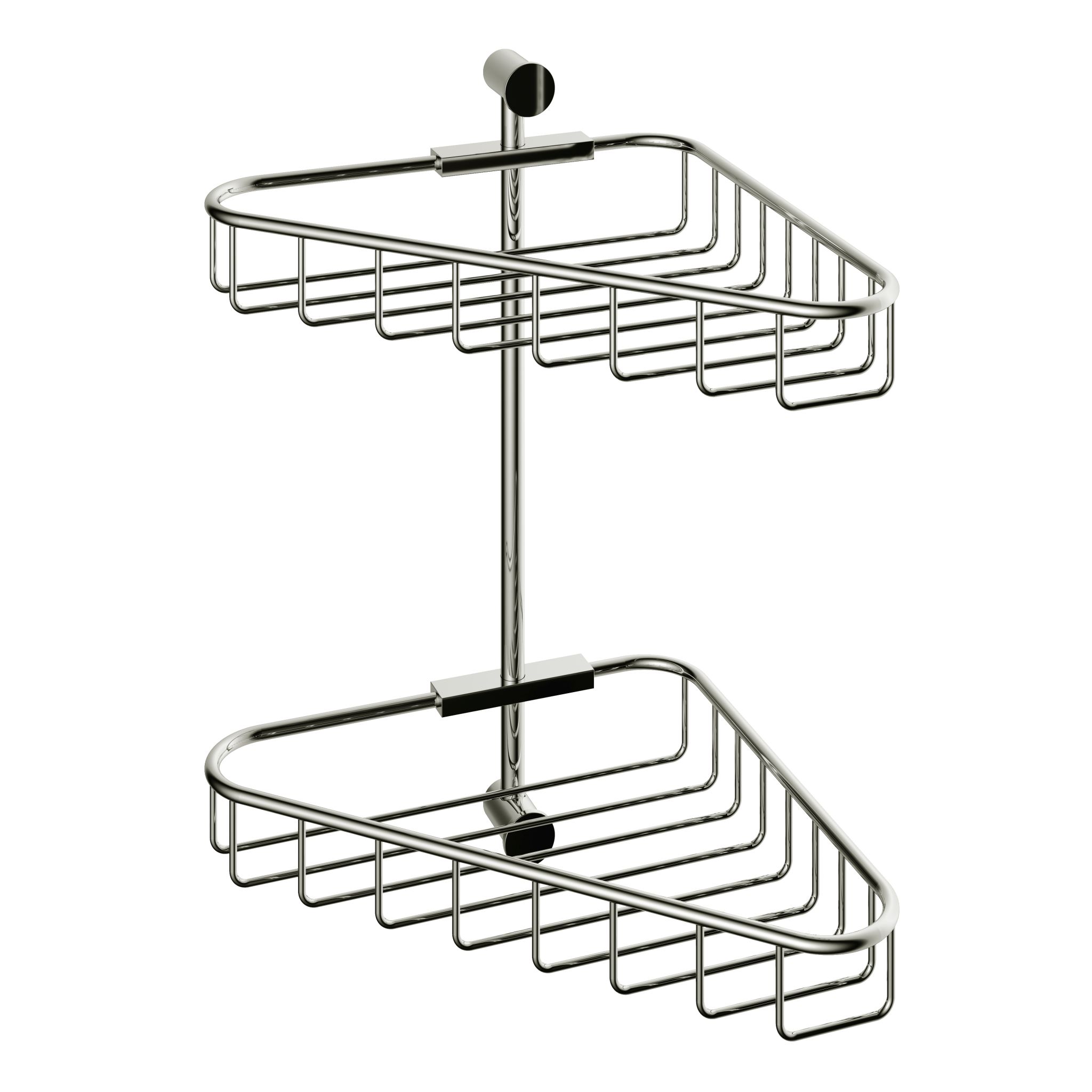 Hotbath Cobber dubbele hoekkorf 32,3 x 28 x 22,4 cm, glanzend nikkel