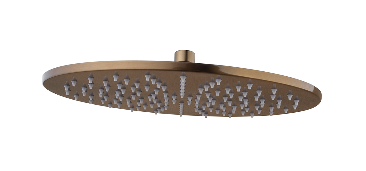 Caral hoofddouche rond 30 x 0.8 cm geborsteld brons koper