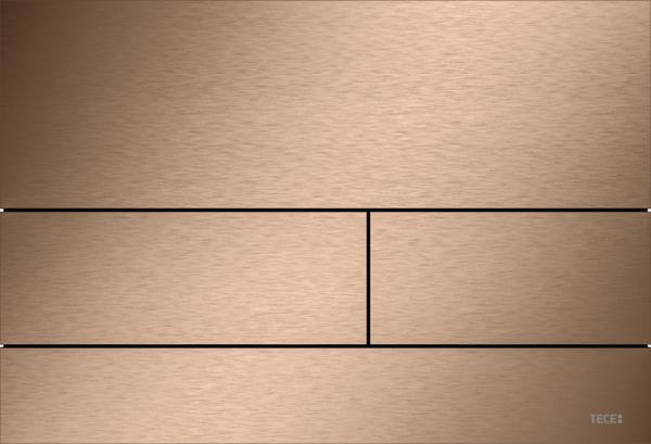 TECEsquare II metaal WC-bedieningsplaat voor duospoeltechniek Geborsteld Rood Goud (met anti-vingerprint)