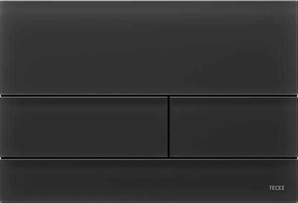TECEsquare II WC-bedieningsplaat van glas voor duospoeltechniek Glas Zwart Gesatineerd