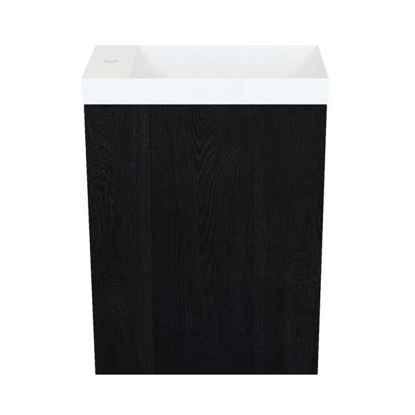 Arcqua Fonteinkast black oak incl. Marble fontein mat wit z/o