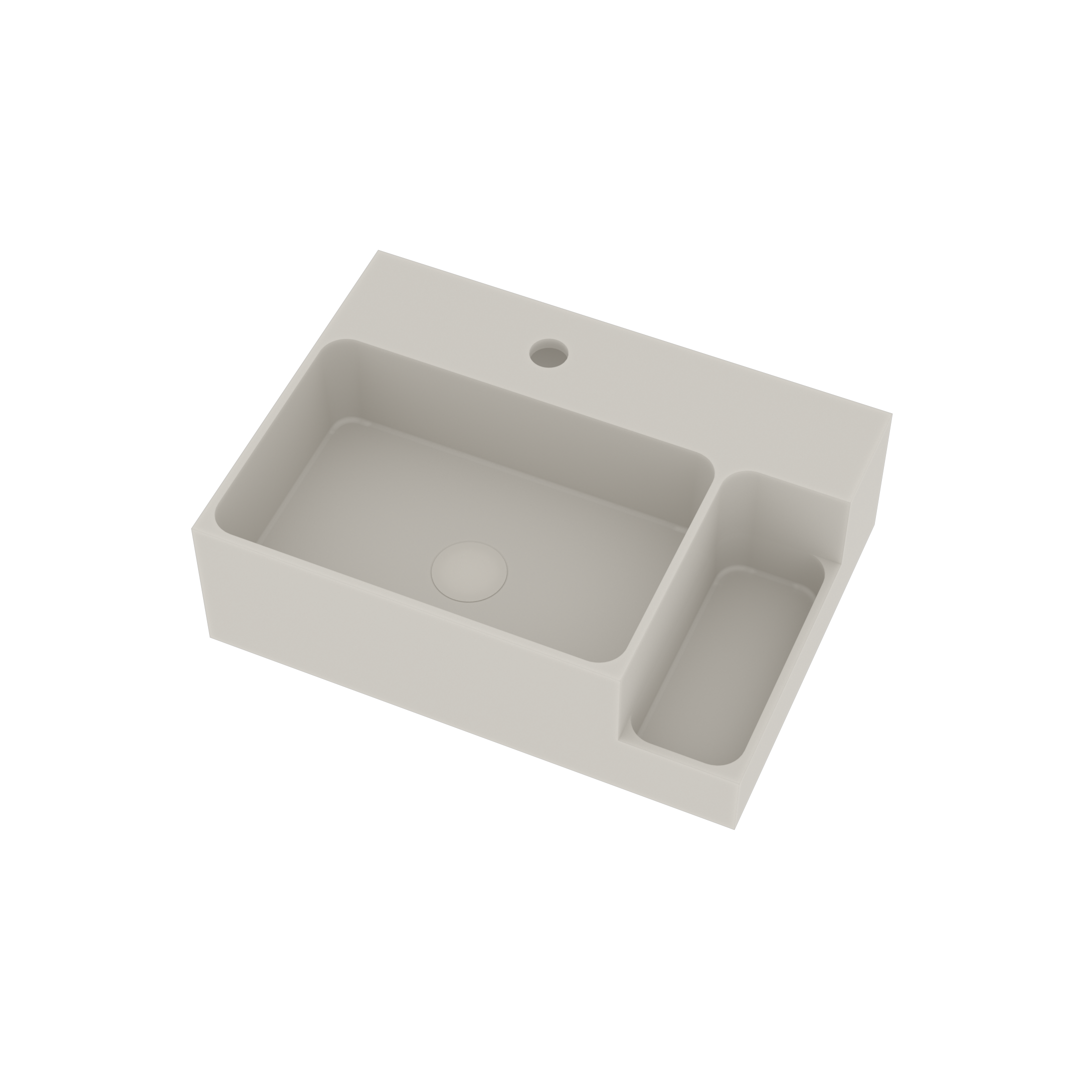 Ideavit Fontein Soliddual 1.0 50x36x15.5 cm Solid Surface Met Opbergruimte Rechts Mat Wit