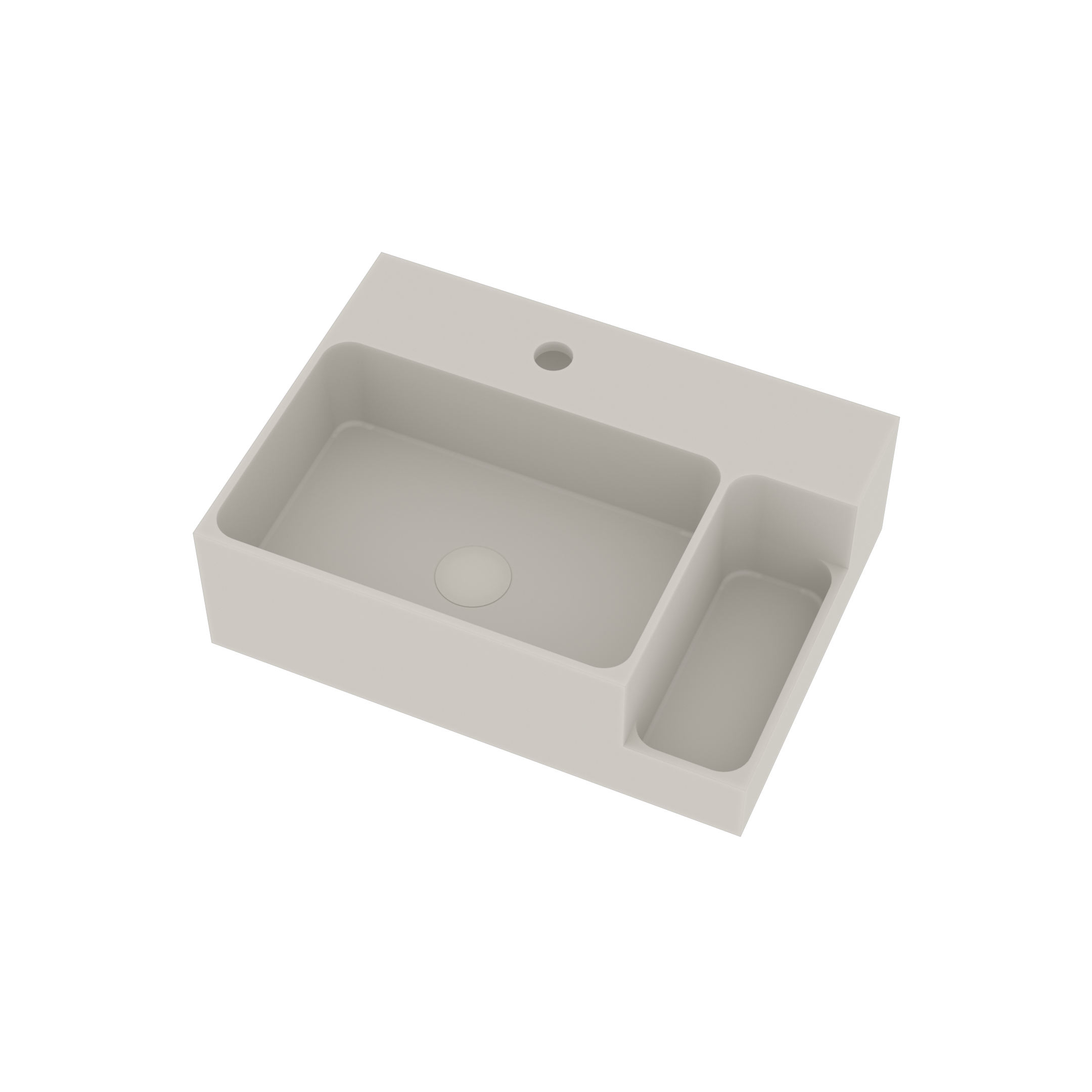 Ideavit Fontein Soliddual 1.0 50x36x15.5 cm Solid Surface Met Opbergruimte Rechts Mat Wit