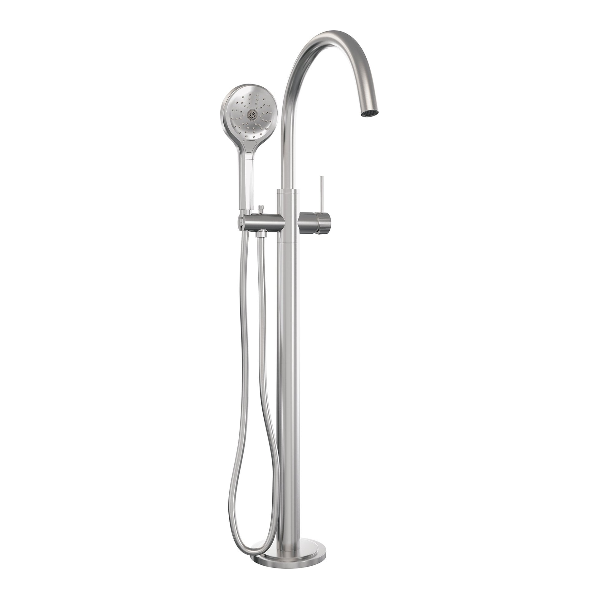 BRAUER Stripe vrijstaande badmengkraan SET 02 met 3-standen handdouche en doucheslang RVS-kleurig geborsteld PVD