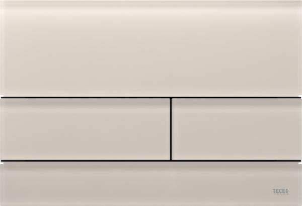 TECEsquare II WC-bedieningsplaat van glas voor duospoeltechniek Glas Zandbeige Gesatineerd