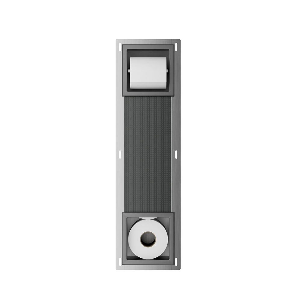 Rocko Toiletrolhouder Zonder Klep En Reserverolhouder Inbouw Gunmetal