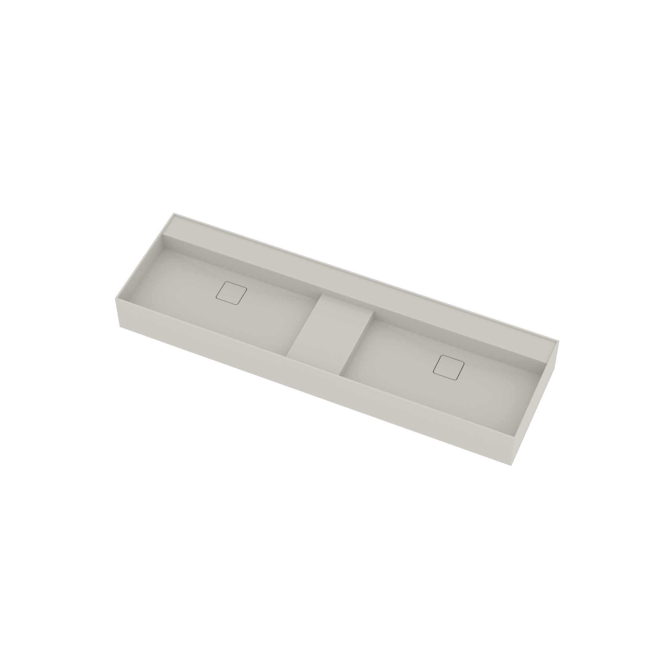 Ideavit Wastafel Solidbliss 150x45x16 cm Solid Surface 1 Midden Plateau Mat Wit