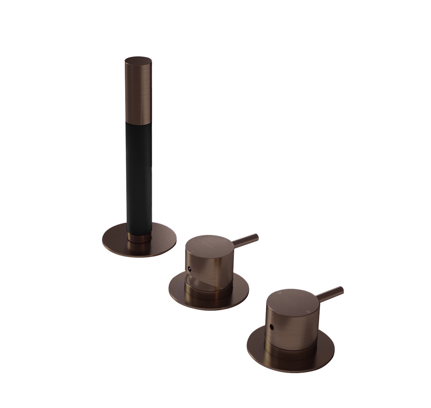 Hotbath Cobber Inbouw Badrandcombinatie Met Een-Hendel Mengkraan Zonder Uitloop En 2-weg-omstel Verouderd Messing - Living Colours