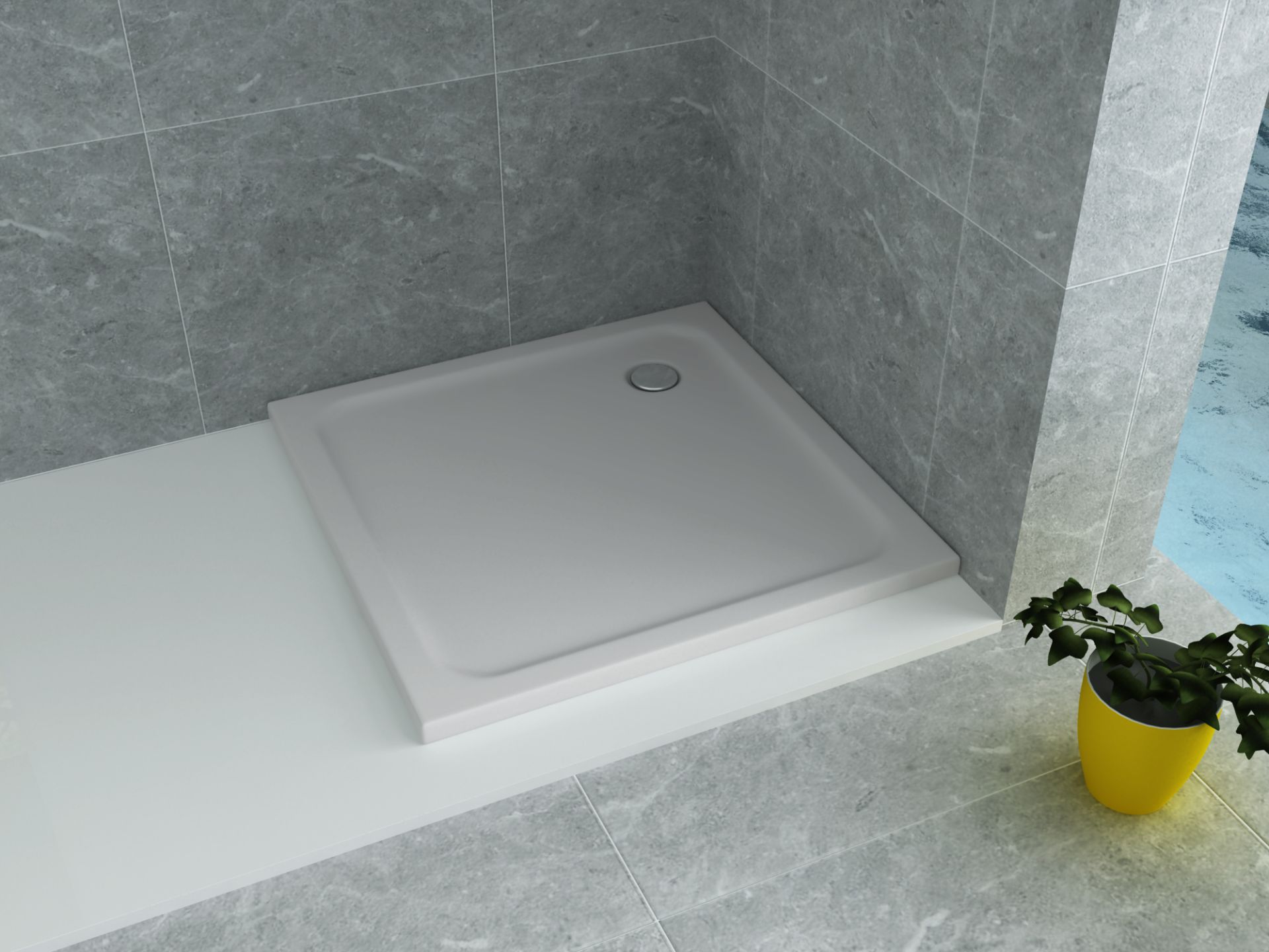 Creavit Aloni Vierkante Acryl Douchebak 80x80x4cm