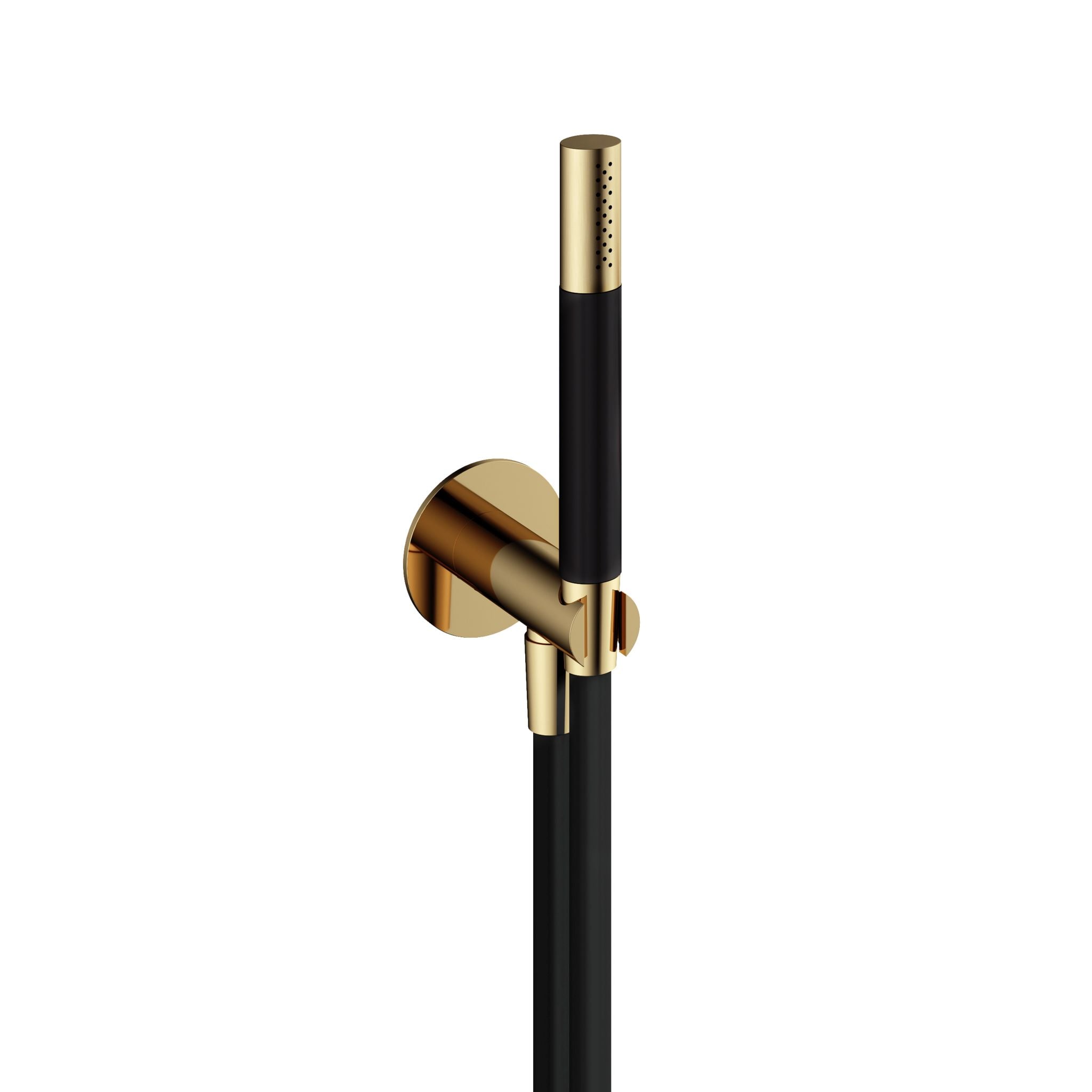 Hotbath Cobber Staafhanddouche Met Wandsteun, Muuruitslaat En Doucheslang 150cm Gepolijst Messing - Living Colours