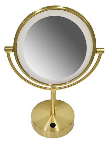 Scheerspiegel Staand Led Op Batterijen Geborsteld Messing