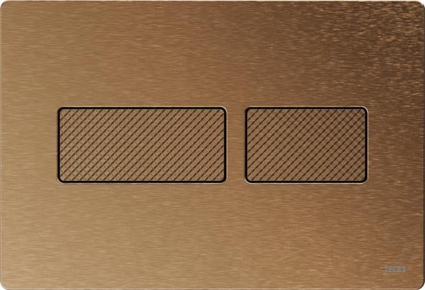 TECEsolid WC-bedieningsplaat Voor Duospoeltechniek Brons Geborsteld Met Lijnstructuur