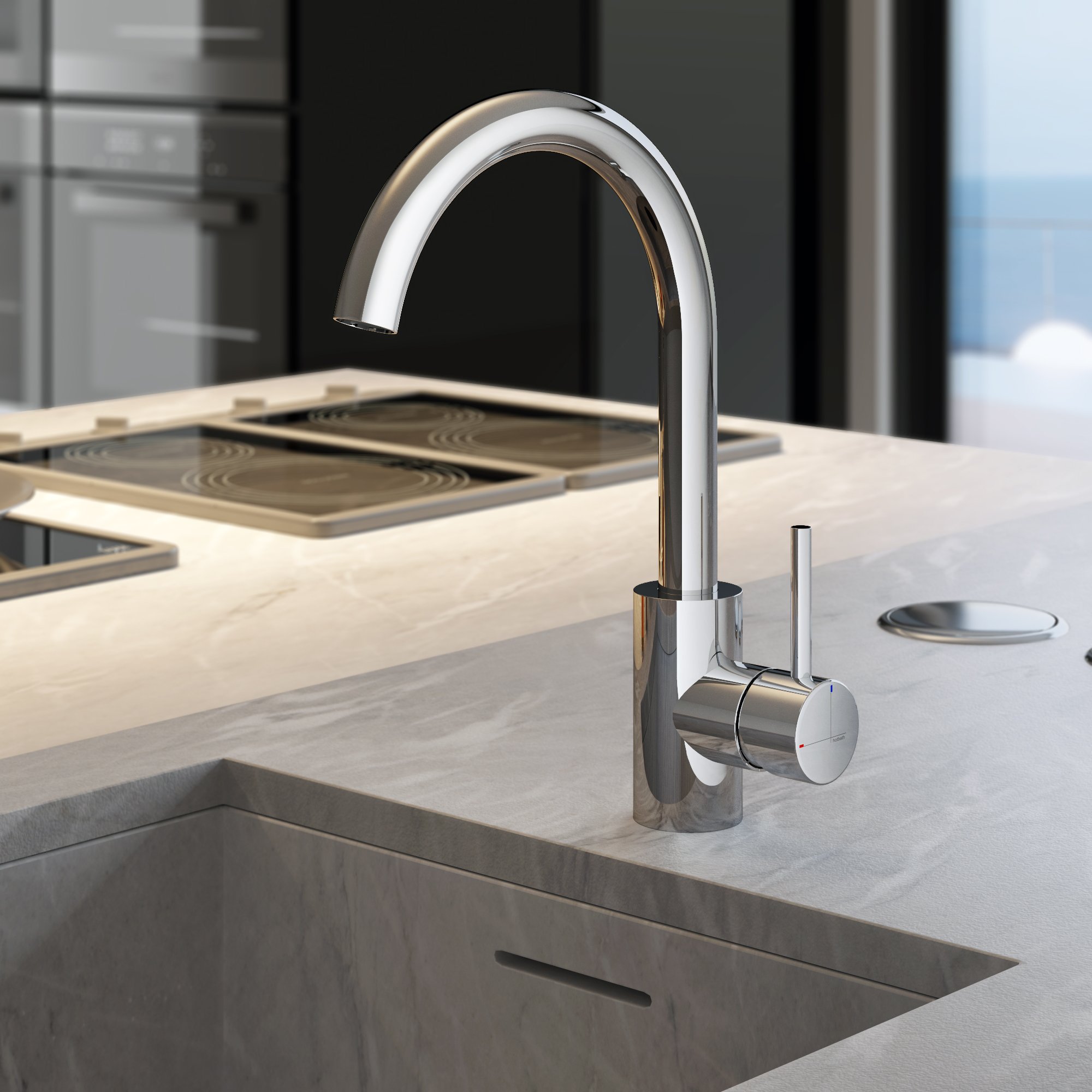 Hotbath Buddy Keukenmengkraan Geborsteld Nikkel