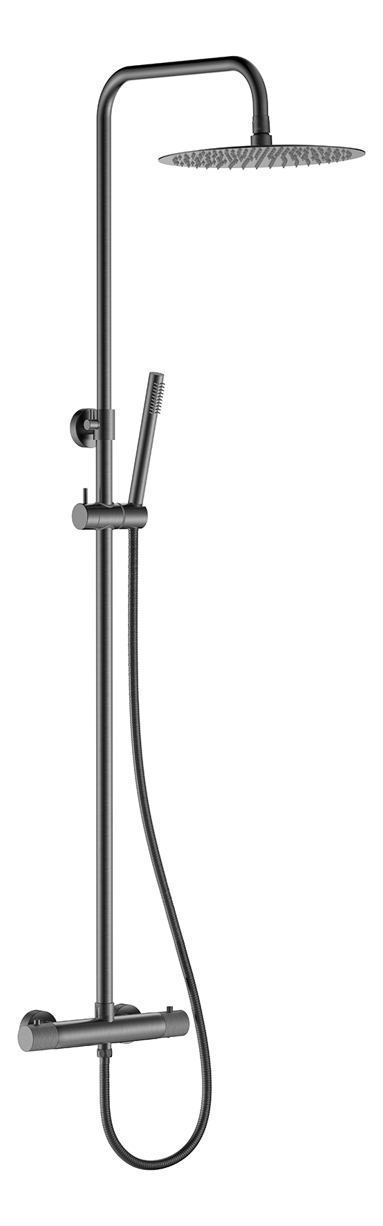 Ribbd Themostatische Opbouw Regendouche Gunmetal