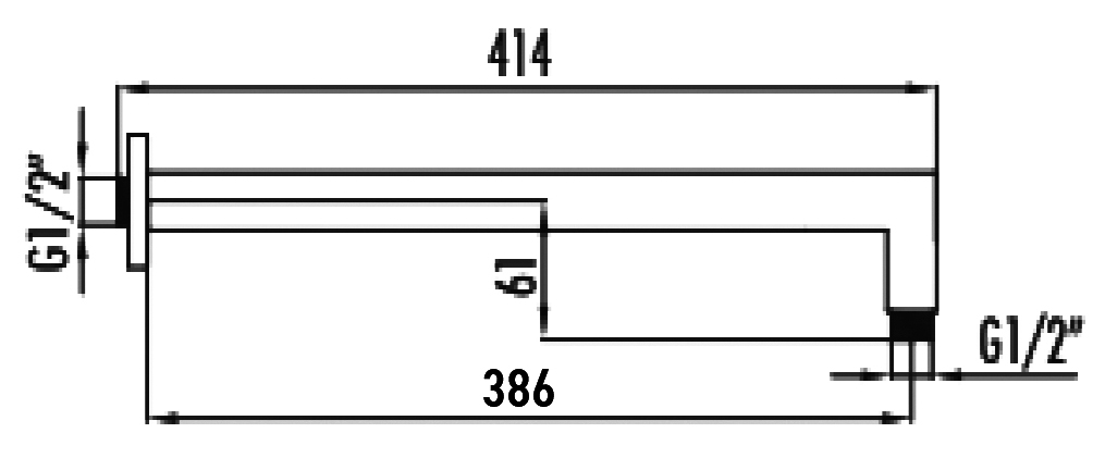 Creavit Aloni Rainshower Douchearm Chroom 45cm