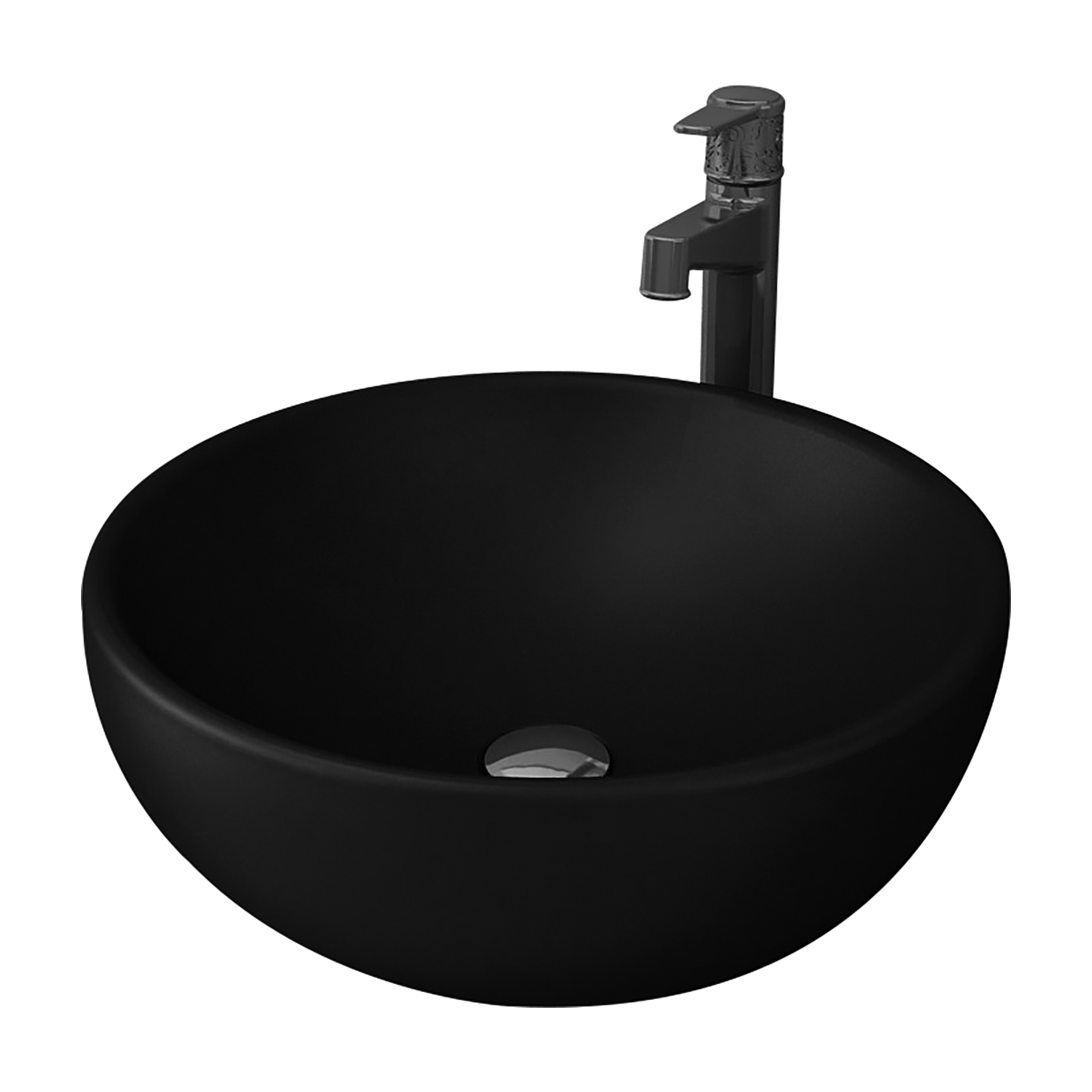 Bocchi Venezia Design Wastafel Zonder Kraangat Ø45 Mat Zwart