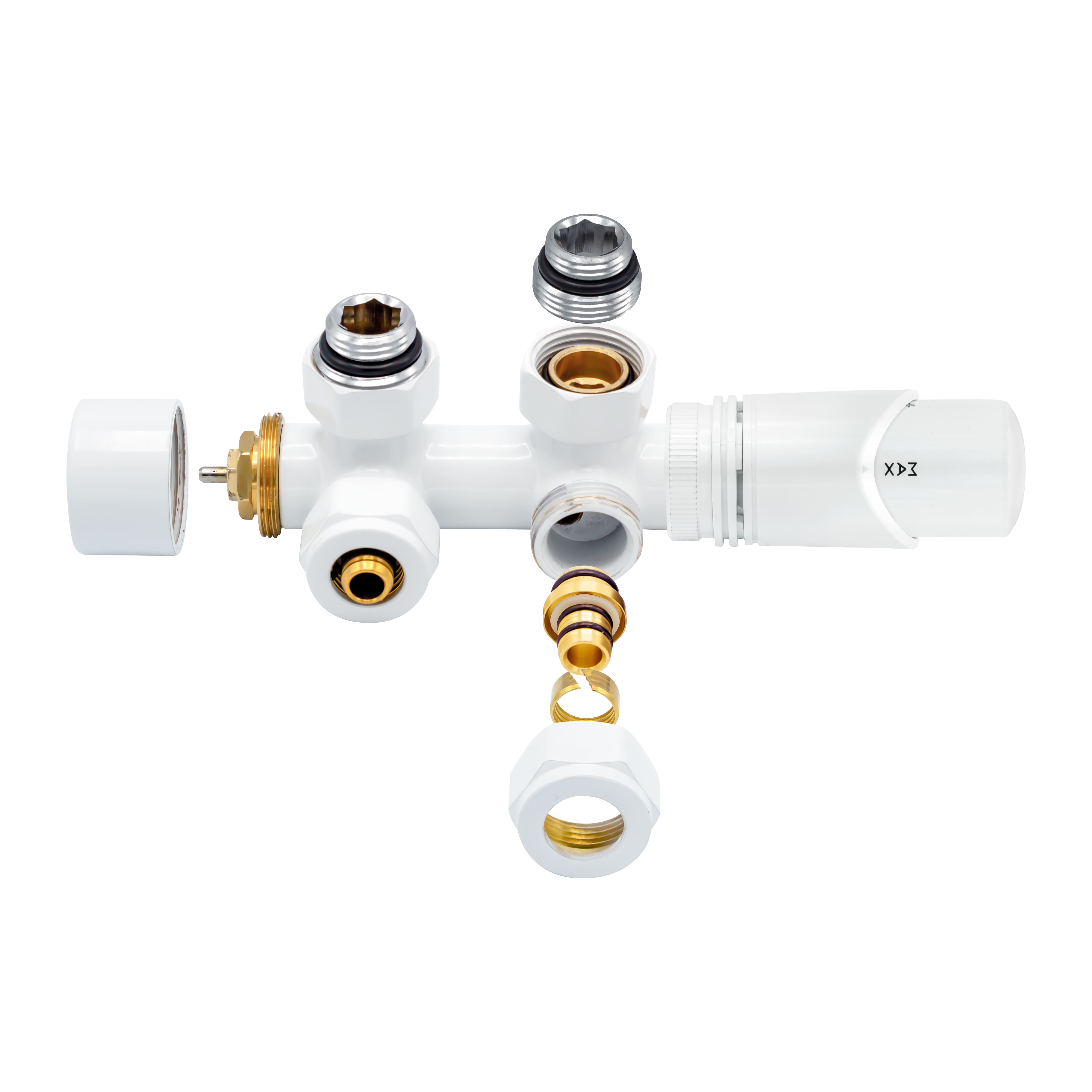 Belrad Thermostatische Radiatorkraan Haaks Wit