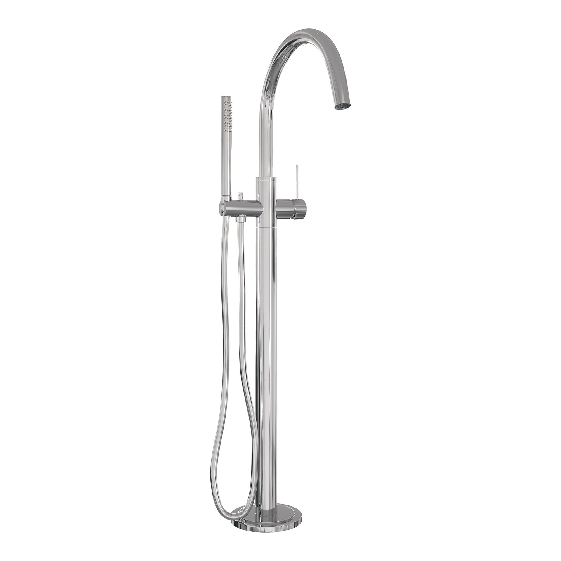 BRAUER Stripe vrijstaande badmengkraan SET 01 met staaf handdouche en doucheslang chroom
