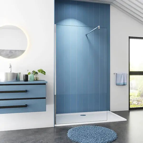 Inloopdouche Blossom (110x200 cm) met Douchebak Daisy Wit (170x90 cm) - 8mm Helder Glas - Antikalk - Chroom