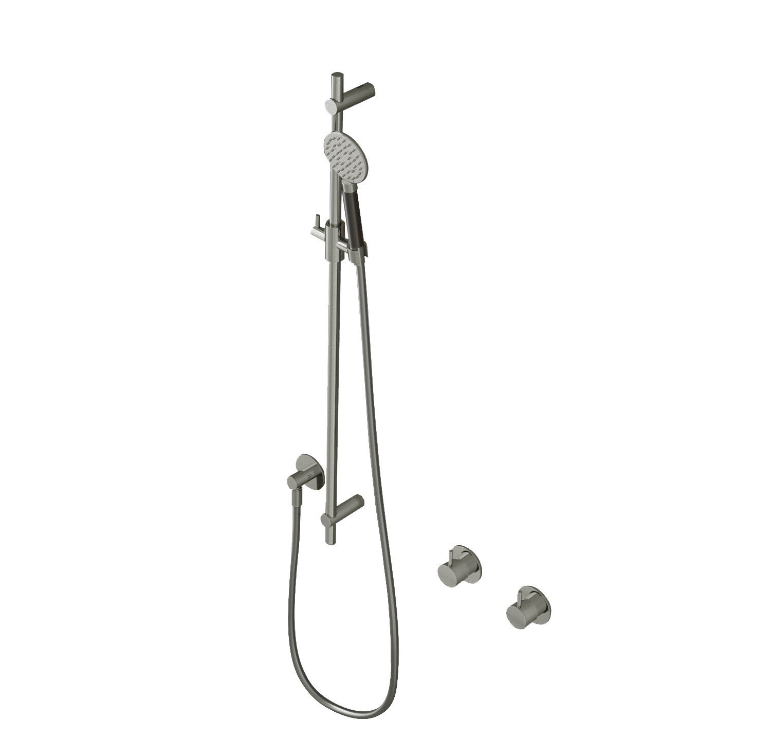 Hotbath Glijstang 90cm Met Wandaansluitbocht, Doucheslang 150cm En Ronde Handdouche Geborsteld Nikkel