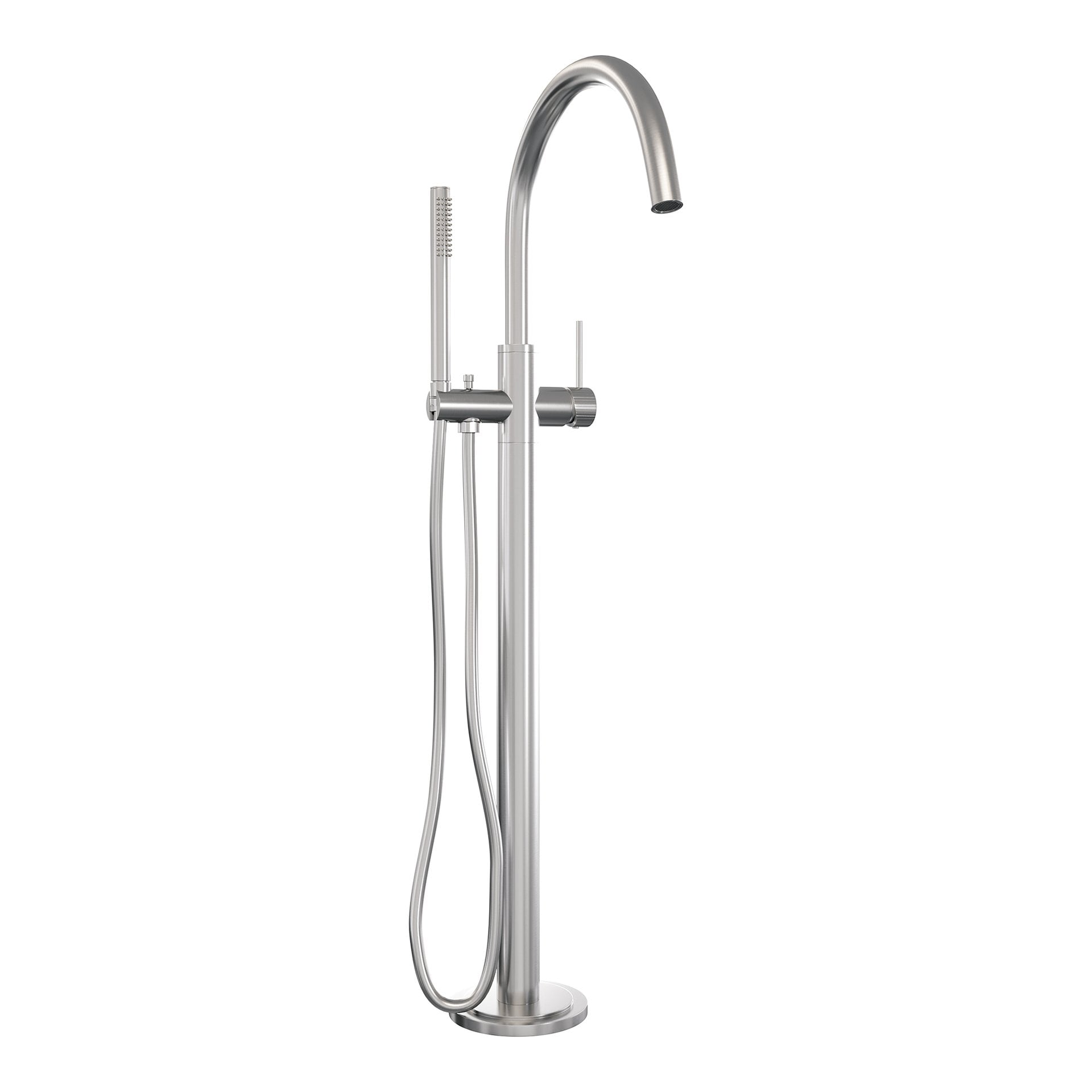 BRAUER Stripe vrijstaande badmengkraan SET 01 met staaf handdouche en doucheslang RVS-kleurig geborsteld PVD