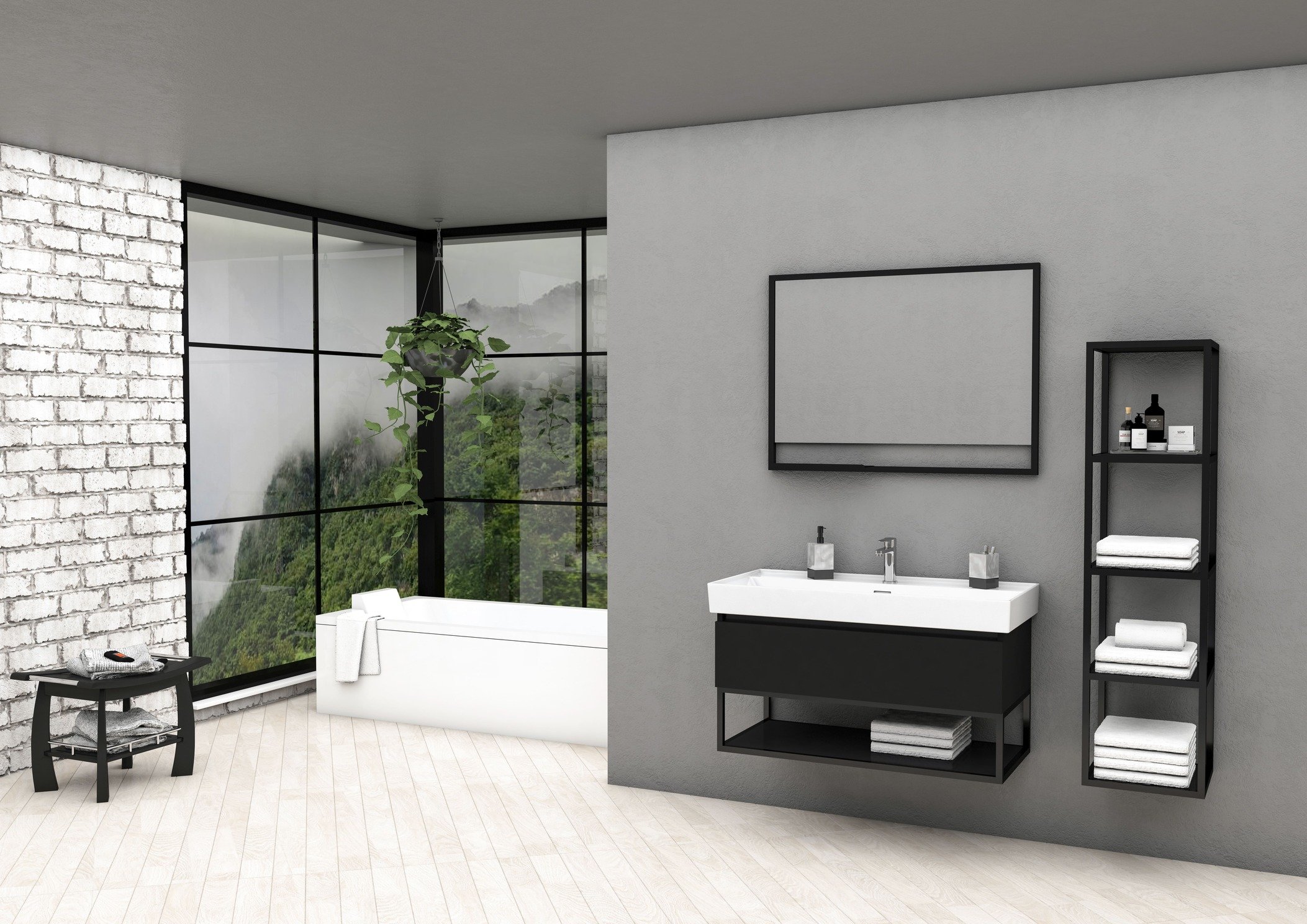 Creavit Aloni Sharp Onderkast 100cm Mat Zwart