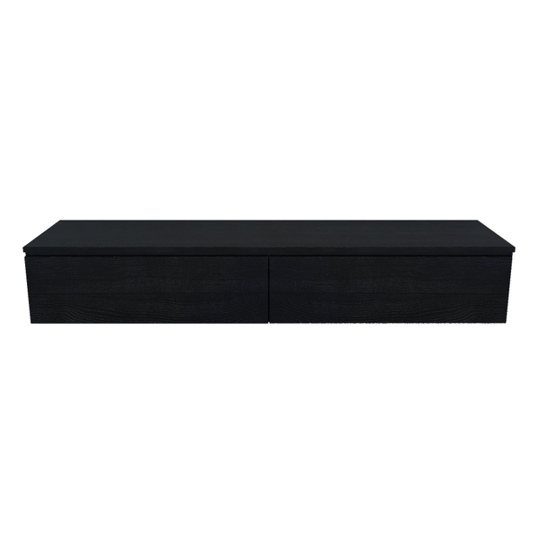 Arcqua Onderkast Living black oak 180x30 cm 2 lades