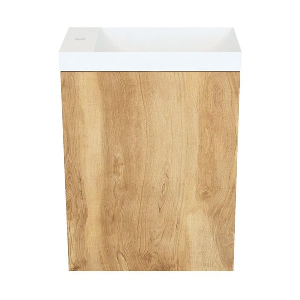 Arcqua Fonteinkast natural oak incl. Marble fontein mat wit m/o