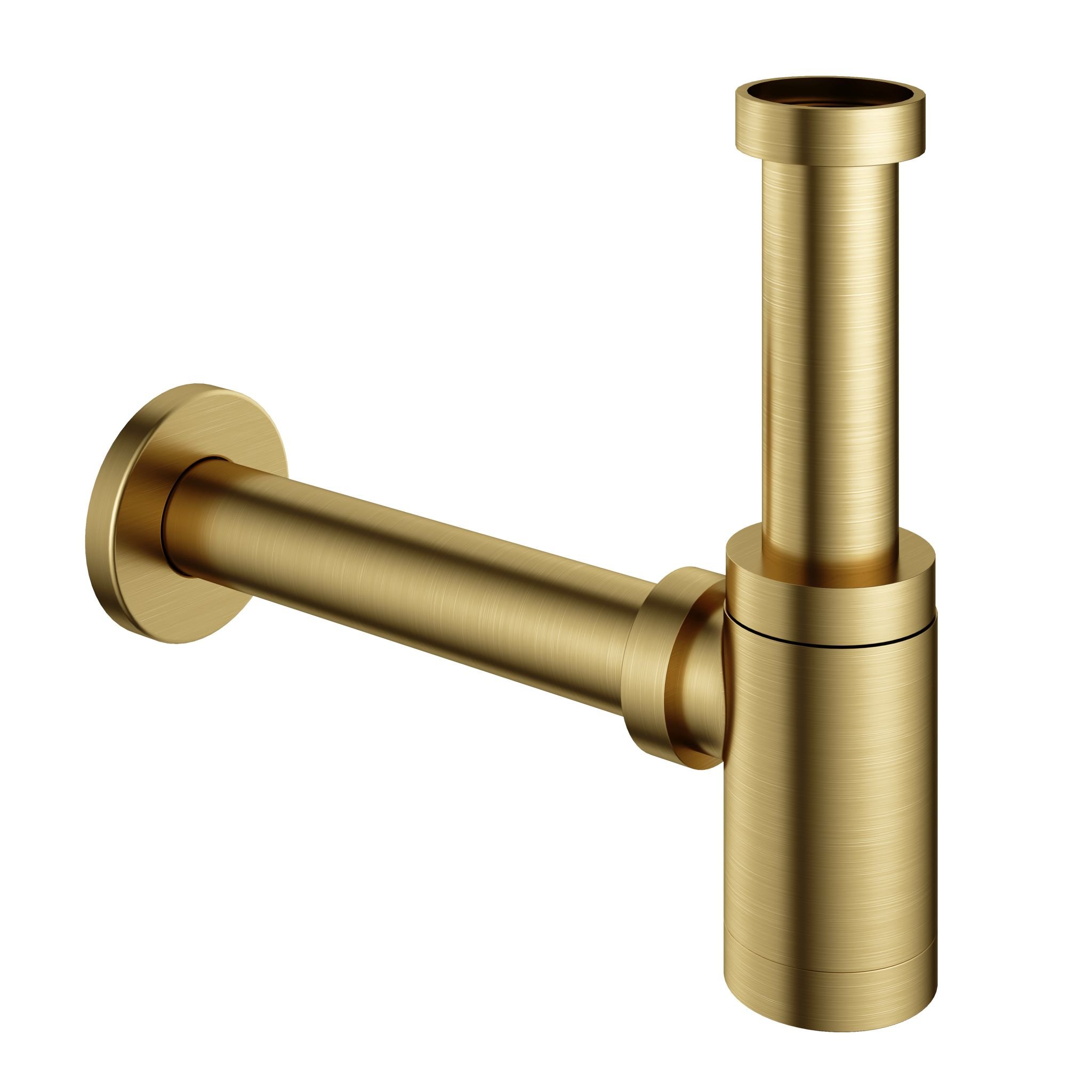 Hotbath Pal Sifon Laag Rond Geborsteld Messing PVD