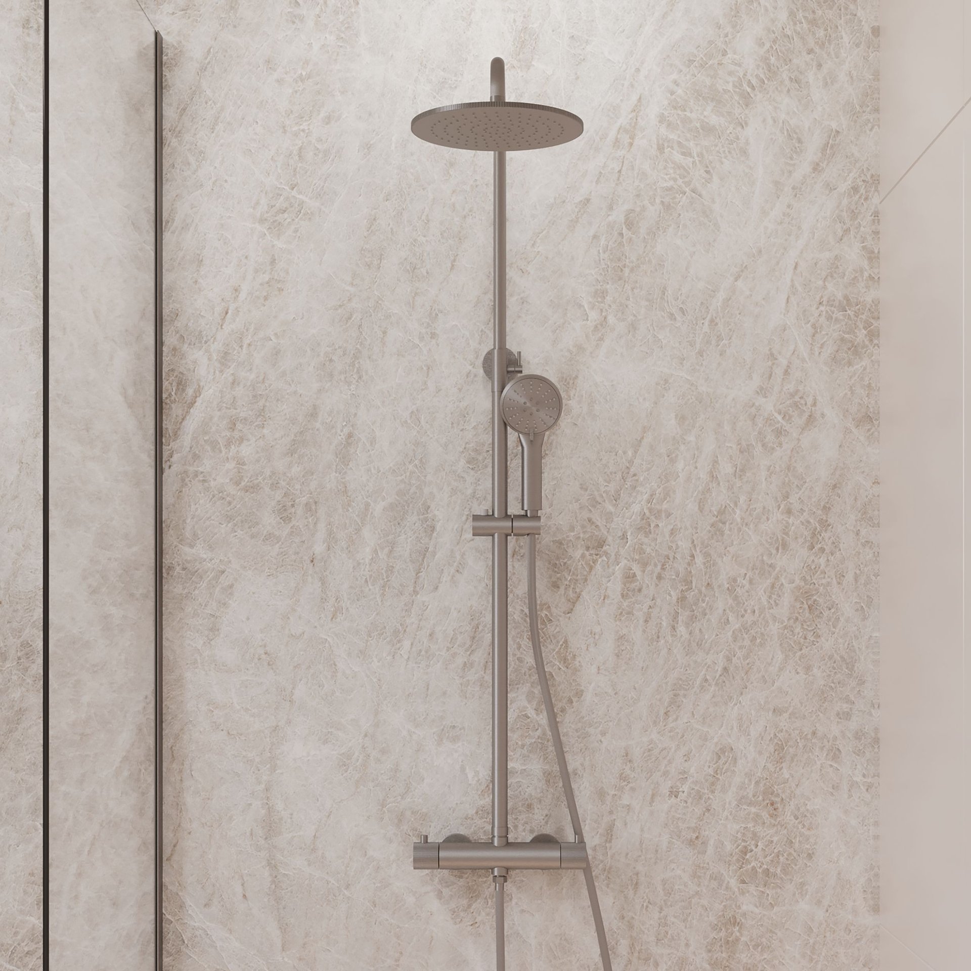 Best-Design "High-End Ore" RVS-304 thermostatische regendouche opbouwset RVS