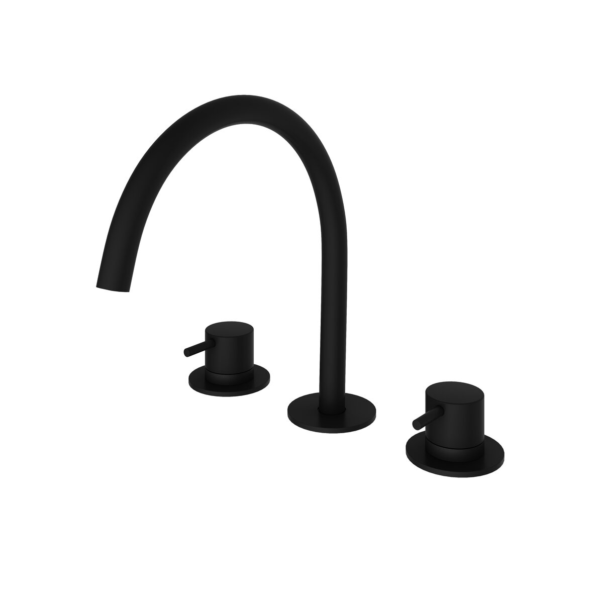 Hotbath Cobber Inbouw Wastafelmengkraan 3 gats Mat Zwart