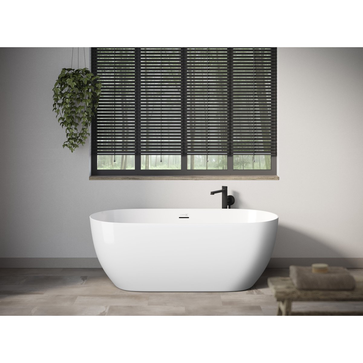 Looox Vrijstaand ligbad Chill 170 x 80x 60 cm glans wit