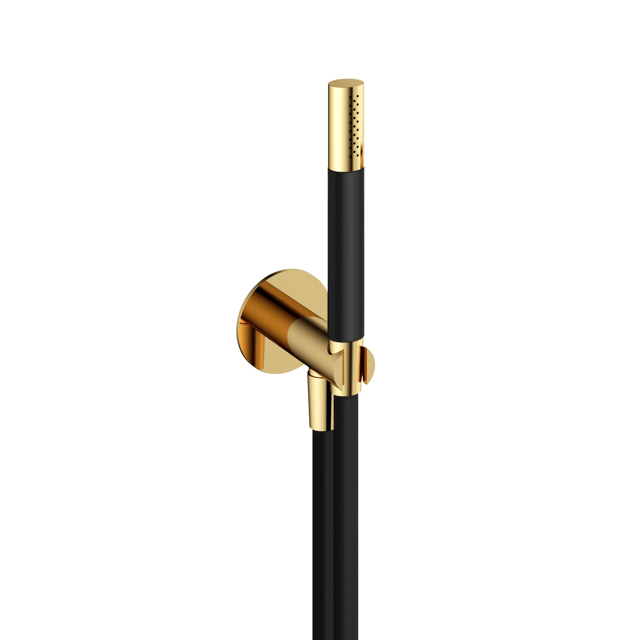 Hotbath Cobber Staafhanddouche Met Wandsteun, Muuruitslaat En Doucheslang 150cm Gepolijst Messing PVD