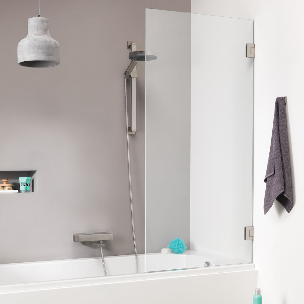 Sealskin I AM badwand 1-delig, 750 br 1600 hg. Roestvrij staal, helder glas + antikalk.