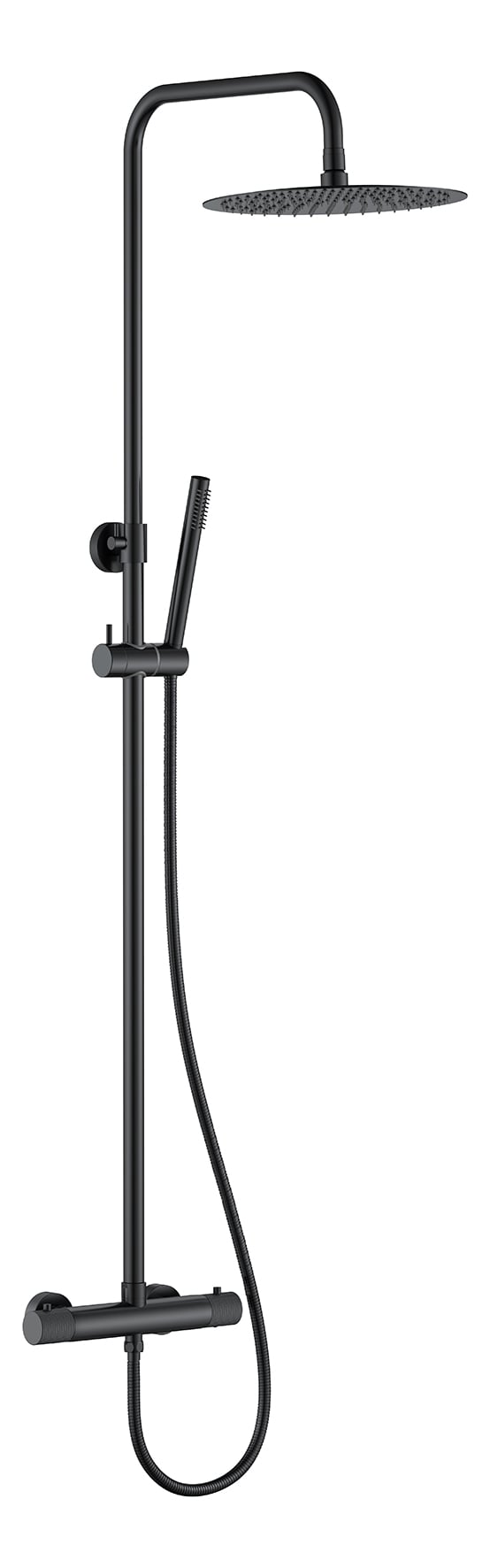 Ribbd Themostatische Opbouw Regendouche Mat Zwart