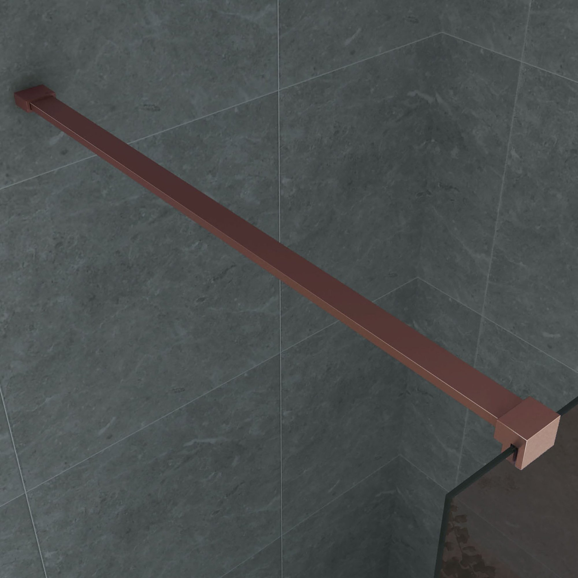 Aloni Inloopdouche / Douchewand - Champagne - Inclusief Koper Profiel - 8mm - 90x200 cm