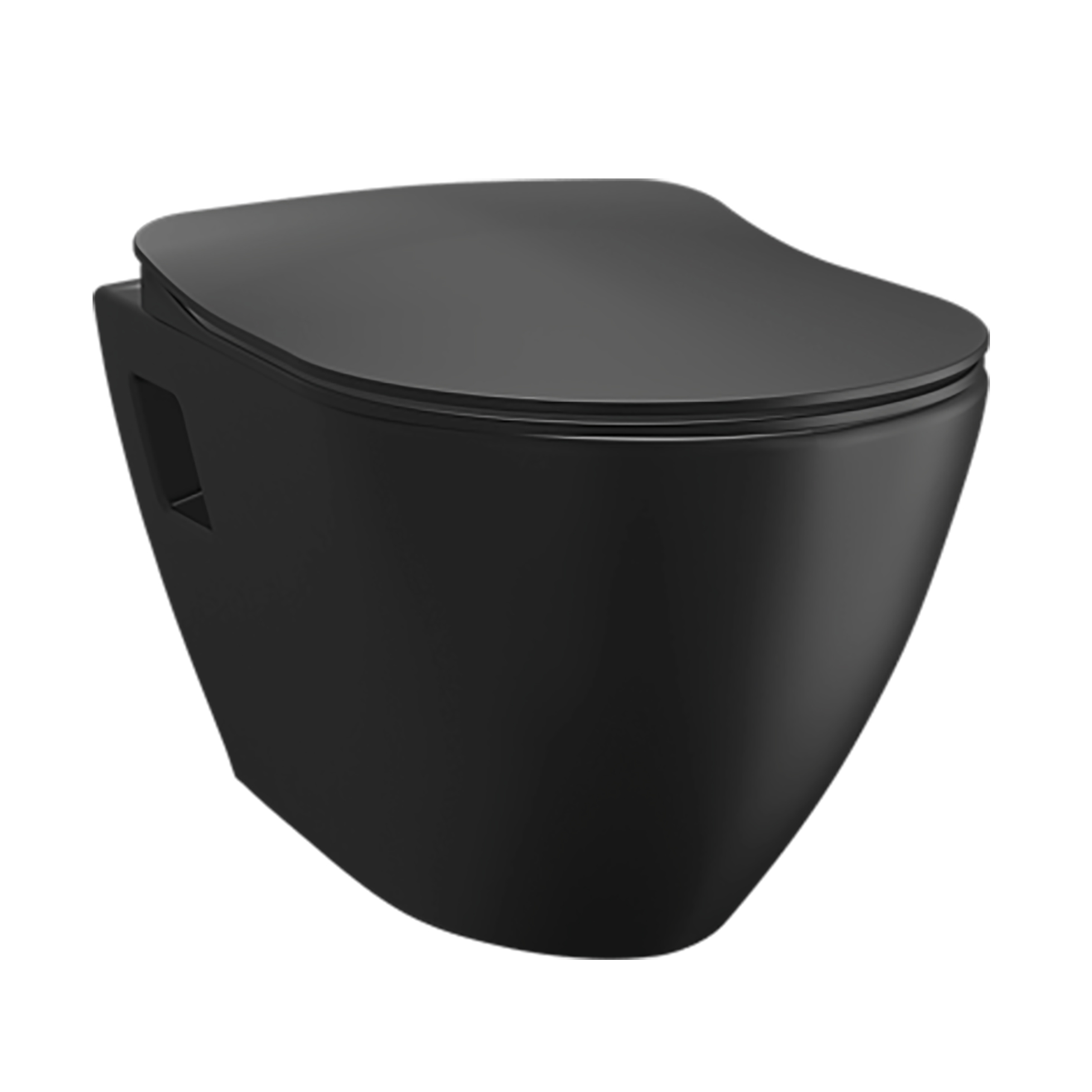 Creavit Design Ophang Wc Zonder Sproeier (Bidet), Mat Zwart TP325